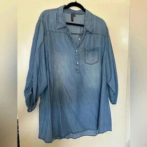 Want and Need Lyocell Top with Button Up Sleeves